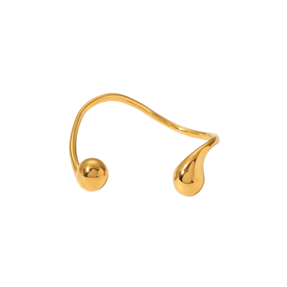 Luna chunky gouden armband cuff van 304L stainless steel – bold verstelbare design